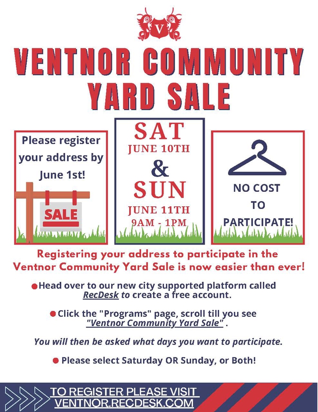 to Ventnor City, New Jersey Ventnor Community Yard Sale